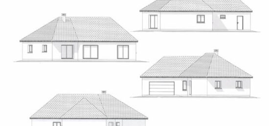Plan de maison Surface terrain 120 m2 - 5 pièces - 4  chambres -  avec garage 
