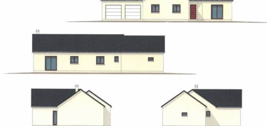 Plan de maison Surface terrain 104 m2 - 5 pièces - 4  chambres -  avec garage 