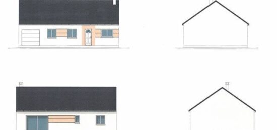 Plan de maison Surface terrain 84 m2 - 4 pièces - 3  chambres -  avec garage 