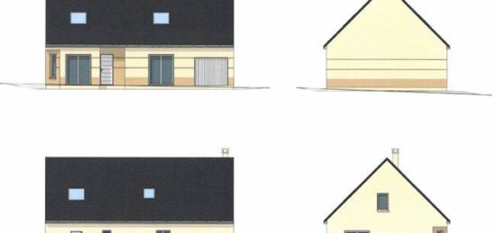 Plan de maison Surface terrain 73 m2 - 2 pièces - 4  chambres -  avec garage 