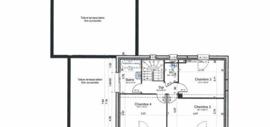 Plan de maison Surface terrain 119 m2 - 5 pièces - 4  chambres -  avec garage 