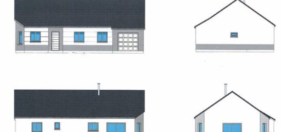 Plan de maison Surface terrain 92 m2 - 4 pièces - 3  chambres -  avec garage 