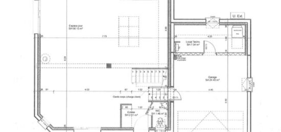 Plan de maison Surface terrain 134 m2 - 4 pièces - 3  chambres -  avec garage 