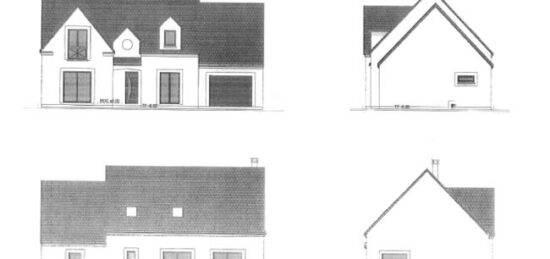 Plan de maison Surface terrain 136 m2 - 5 pièces - 4  chambres -  avec garage 