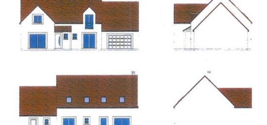 Plan de maison Surface terrain 182 m2 - 7 pièces - 6  chambres -  avec garage 