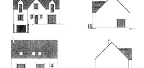 Plan de maison Surface terrain 160 m2 - 5 pièces - 4  chambres -  avec garage 