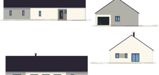 Plan de maison Surface terrain 150 m2 - 4 pièces - 3  chambres -  avec garage 