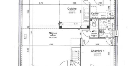 Plan de maison Surface terrain 122 m2 - 5 pièces - 4  chambres -  sans garage 