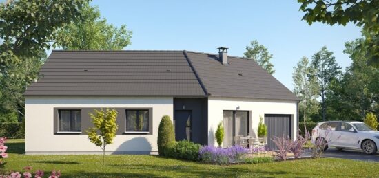 Plan de maison Surface terrain 85 m2 - 4 pièces - 3  chambres -  avec garage 