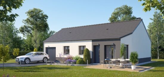 Plan de maison Surface terrain 82 m2 - 4 pièces - 3  chambres -  avec garage 