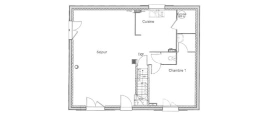 Plan de maison Surface terrain 99 m2 - 5 pièces - 4  chambres -  sans garage 