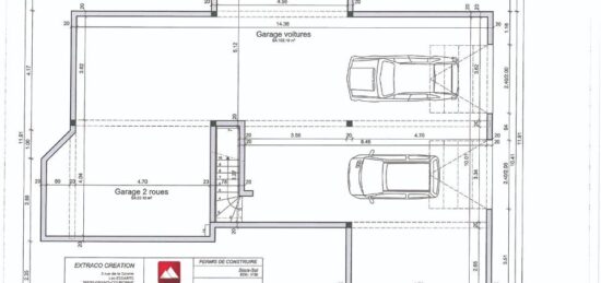 Plan de maison Surface terrain 200 m2 - 7 pièces - 4  chambres -  avec garage 