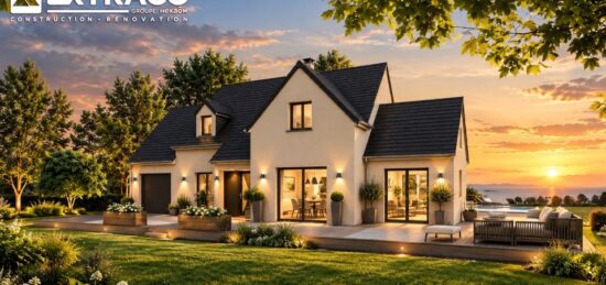 Plan de maison Surface terrain 162 m2 - 6 pièces - 5  chambres -  avec garage 