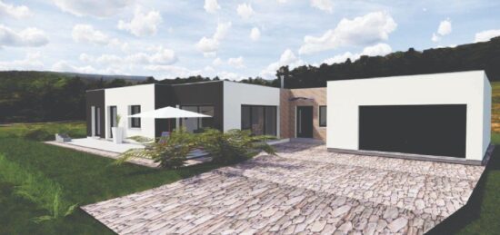 Plan de maison Surface terrain 145 m2 - 5 pièces - 2  chambres -  avec garage 