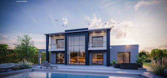 Plan de maison Surface terrain 209 m2 - 6 pièces - 5  chambres -  avec garage 