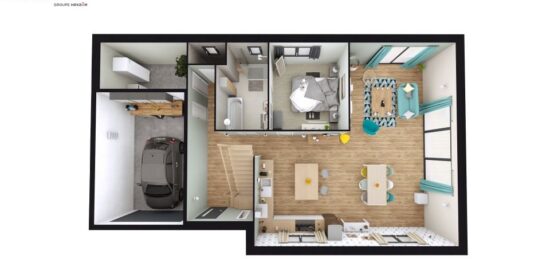 Plan de maison Surface terrain 174 m2 - 6 pièces - 4  chambres -  avec garage 