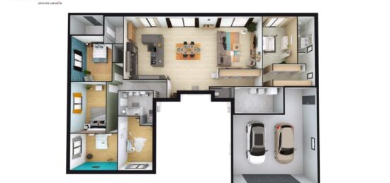 Plan de maison Surface terrain 226 m2 - 6 pièces - 5  chambres -  avec garage 