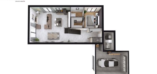 Plan de maison Surface terrain 150 m2 - 6 pièces - 4  chambres -  avec garage 