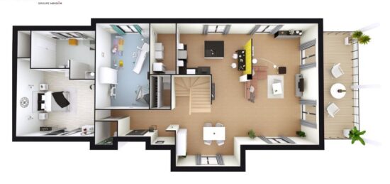 Plan de maison Surface terrain 317 m2 - 9 pièces - 5  chambres -  avec garage 