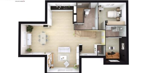 Plan de maison Surface terrain 201 m2 - 6 pièces - 5  chambres -  avec garage 