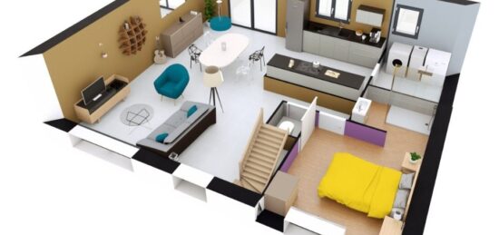 Plan de maison Surface terrain 114 m2 - 6 pièces - 5  chambres -  sans garage 