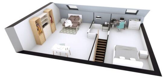 Plan de maison Surface terrain 85 m2 - 4 pièces - 3  chambres -  sans garage 