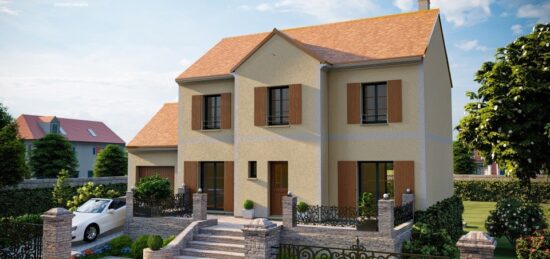 Plan de maison Surface terrain 135 m2 - 4 pièces - 4  chambres -  avec garage 
