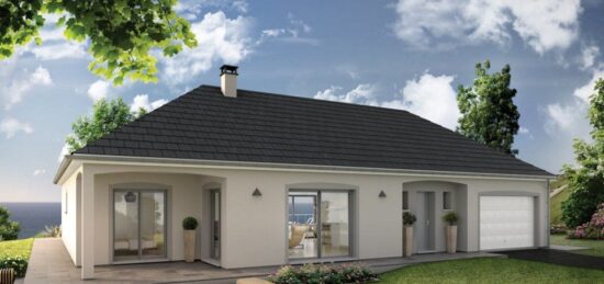 Plan de maison Surface terrain 129 m2 - 4 pièces - 3  chambres -  avec garage 