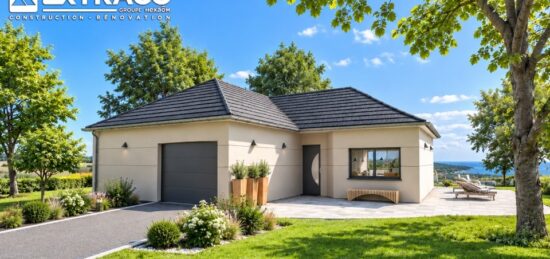 Plan de maison Surface terrain 97 m2 - 4 pièces - 3  chambres -  avec garage 
