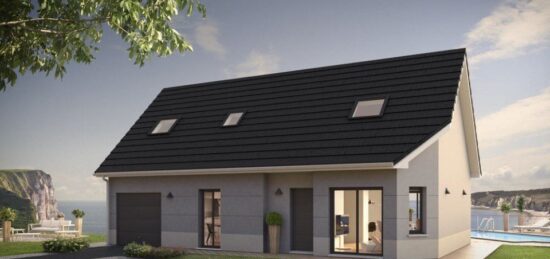 Plan de maison Surface terrain 104 m2 - 5 pièces - 3  chambres -  avec garage 