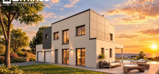 Plan de maison Surface terrain 143 m2 - 5 pièces - 4  chambres -  avec garage 