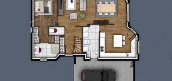 Plan de maison Surface terrain 133 m2 - 5 pièces - 4  chambres -  avec garage 