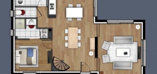 Plan de maison Surface terrain 115 m2 - 5 pièces - 4  chambres -  sans garage 
