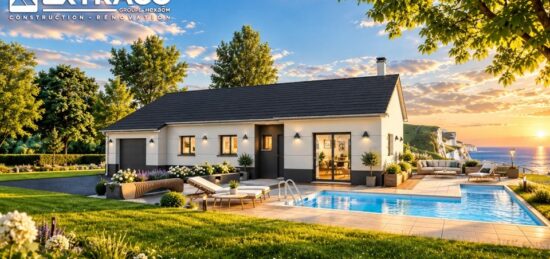 Plan de maison Surface terrain 106 m2 - 4 pièces - 3  chambres -  avec garage 