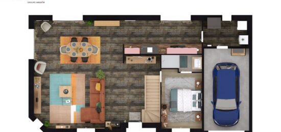 Plan de maison Surface terrain 132 m2 - 6 pièces - 5  chambres -  avec garage 