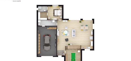 Plan de maison Surface terrain 184 m2 - 8 pièces - 5  chambres -  avec garage 