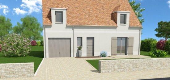 Plan de maison Surface terrain 100 m2 - 5 pièces - 3  chambres -  avec garage 