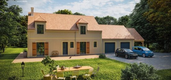 Plan de maison Surface terrain 134 m2 - 7 pièces - 4  chambres -  avec garage 