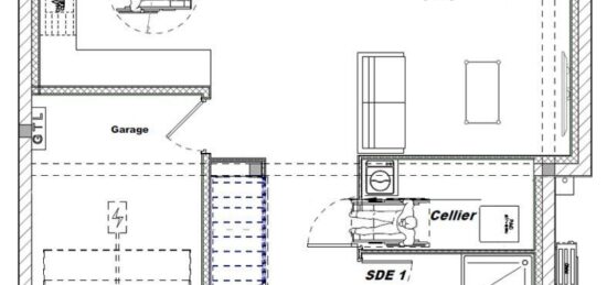 Plan de maison Surface terrain 118 m2 - 5 pièces - 3  chambres -  avec garage 