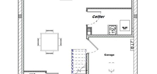 Plan de maison Surface terrain 95 m2 - 5 pièces - 3  chambres -  avec garage 