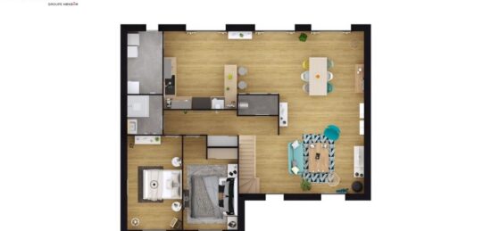 Plan de maison Surface terrain 167 m2 - 7 pièces - 5  chambres -  avec garage 