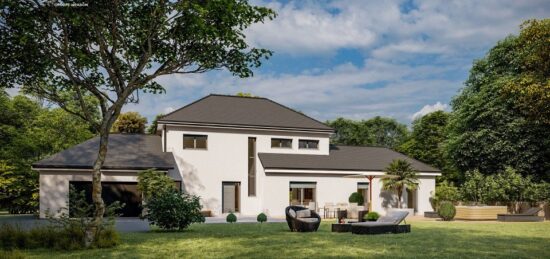 Plan de maison Surface terrain 206 m2 - 8 pièces - 6  chambres -  avec garage 
