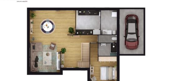 Plan de maison Surface terrain 156 m2 - 7 pièces - 5  chambres -  avec garage 