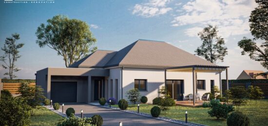 Plan de maison Surface terrain 110 m2 - 4 pièces - 2  chambres -  avec garage 