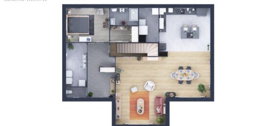 Plan de maison Surface terrain 204 m2 - 9 pièces - 5  chambres -  avec garage 