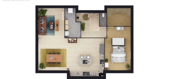 Plan de maison Surface terrain 164 m2 - 7 pièces - 4  chambres -  sans garage 