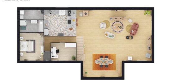 Plan de maison Surface terrain 225 m2 - 11 pièces - 5  chambres -  sans garage 