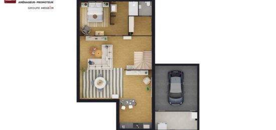 Plan de maison Surface terrain 158 m2 - 7 pièces - 4  chambres -  avec garage 