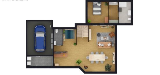 Plan de maison Surface terrain 143 m2 - 6 pièces - 4  chambres -  avec garage 